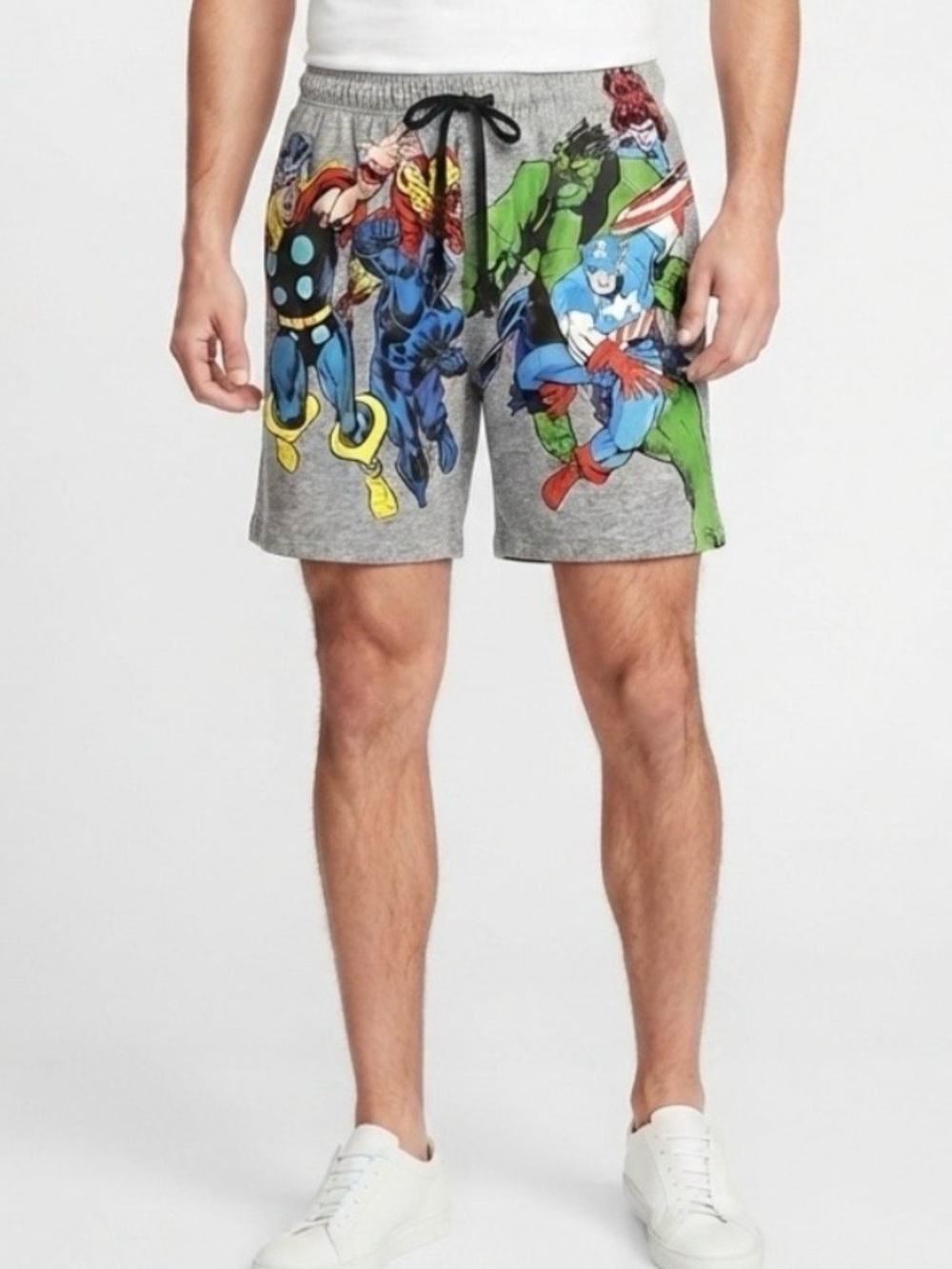 Marvel Superheroes Graphic Shorts - Captain America, Hulk, Thor, Gray Size M